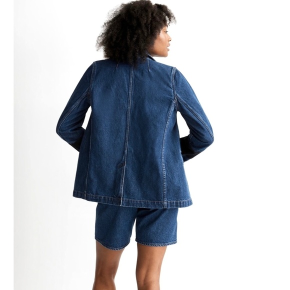 MADEWELL Double Breasted Denim Blazer Jacket Deardorff Blue Wash - Picture 4 of 12